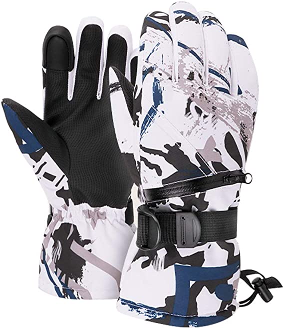 Photo 1 of YVO Ski Gloves, Winter Warm Gloves Men Women, Waterproof, Windproof, Touch Screen Index Finger, Non-Slip PU Palm, with Small Zipper Pocket, -30°C Cold Resistant, for Teenagers Adults Unisex (Blue XL)
