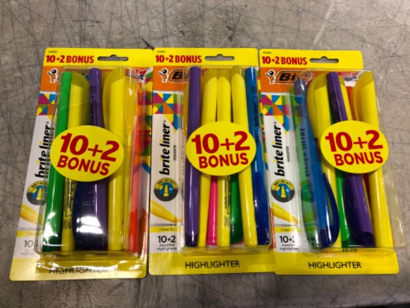 Photo 2 of Bic HighlightersChisel Tip10ct - Multicolor Ink---3 PACK