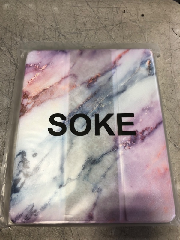 Photo 2 of Soke New iPad Pro 12.9 Case 2021 with Pencil Holder - [Full Body Protection + 2nd Gen Apple Pencil Charging + Auto Wake/Sleep], Soft TPU Back Cover for 2021 iPad Pro 12.9 inch (Pink Marble)
