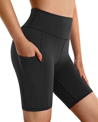 Photo 1 of  Womens Biker Shorts 5/8 Inch Compression Yoga Workout Athletic Shorts with Pockets High Waist---SIZE XL
