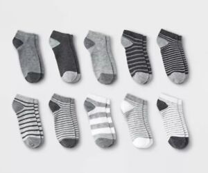 Photo 1 of Boys 10pk Lightweight No Show Socks Cat & Jack Black/White L 3-10
