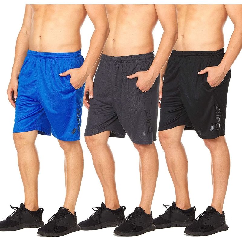 Photo 1 of Zupo 3 Pack: Men's Running Active Performance Athletic Workout Gym Shorts with Mesh Liner Underwear
XXL