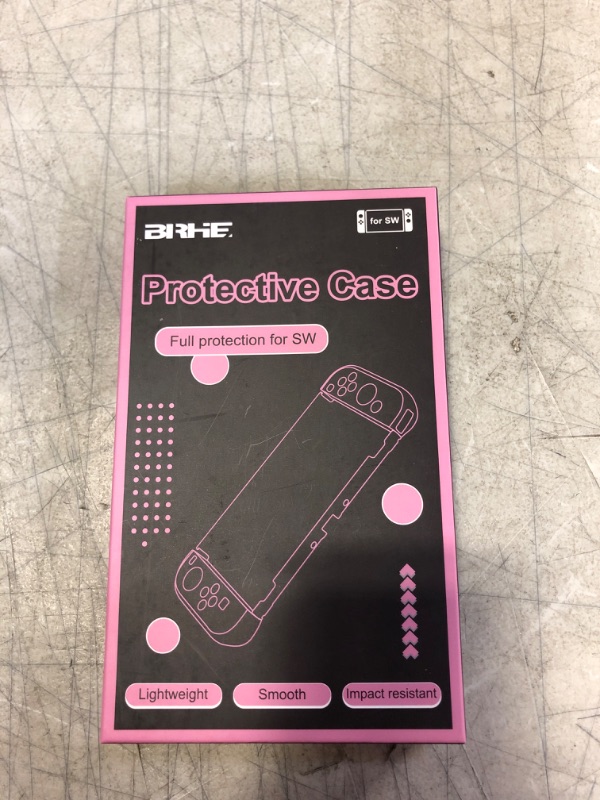 Photo 3 of BRHE Cute Dockable Case Compatible with Nintendo Switch OLED 2021 [New Upgrade] Protective Grip Skin Cover with Tempered Glass Screen Protector and Thumb Stick Caps (Pink)
