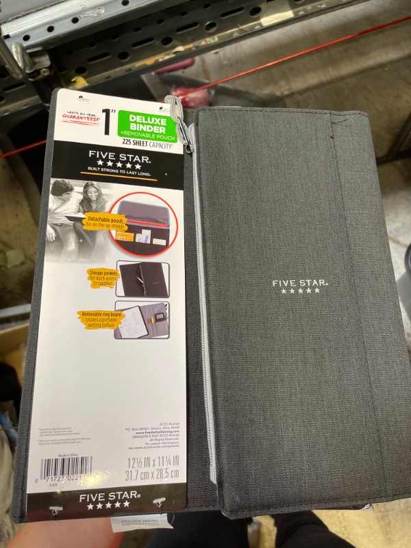 Photo 5 of Five Star Older Student Deluxe 1" Binder Black/Gray

