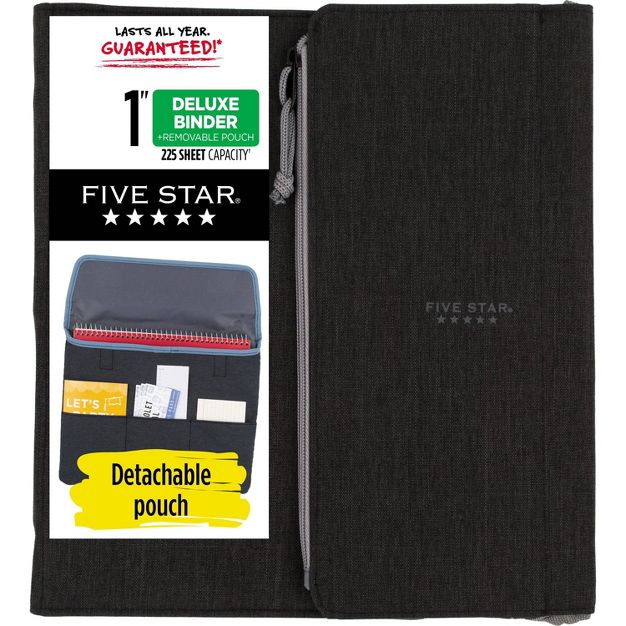 Photo 1 of Five Star Older Student Deluxe 1" Binder Black/Gray

