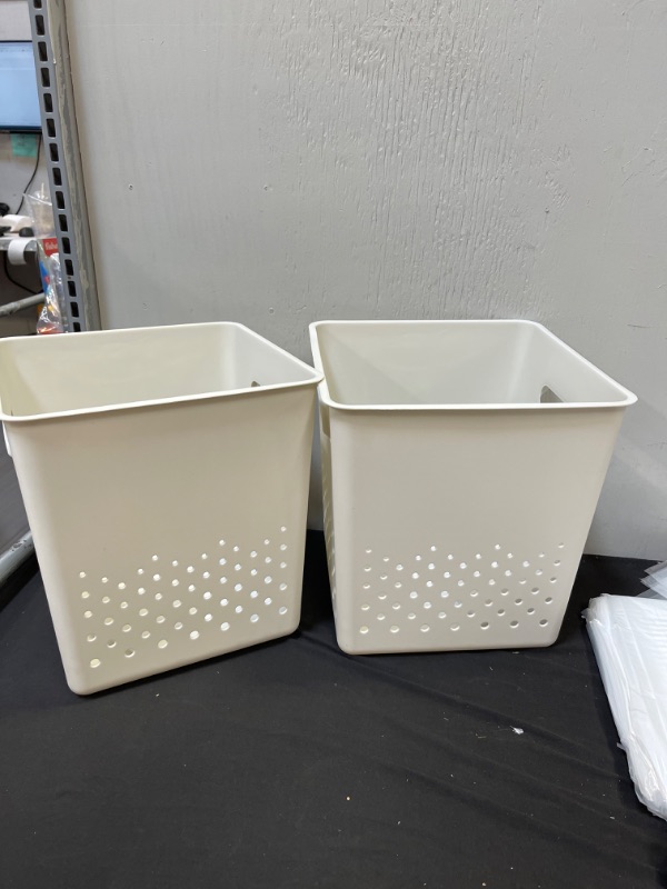 Photo 1 of 2 Nestable Baskets,10"x10" White
