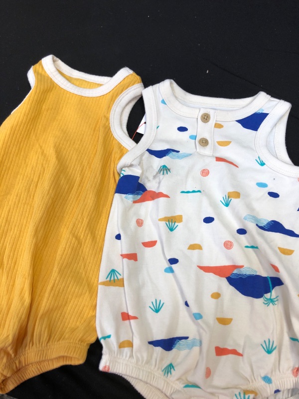 Photo 1 of Baby 2pk Scenic Romper - Cat & Jack™ Yellow sz 0-3m

