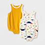 Photo 1 of Baby 2pk Scenic Romper - Cat & Jack™ Yellow sz 0-3m

