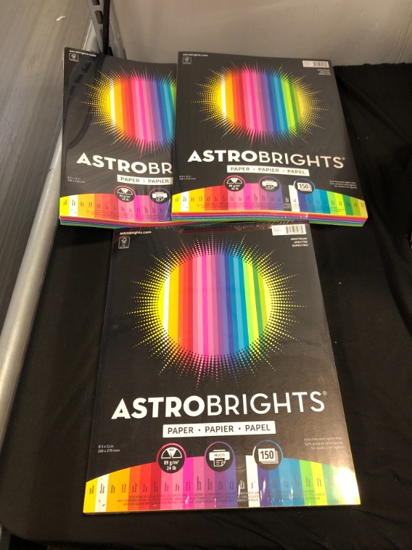 Photo 2 of Astrobrights Color Paper, 8.5” x 11”, 24 lb/89 gsm,"Spectrum" 25-Color Assortment, 150 Sheets (80933-01)
