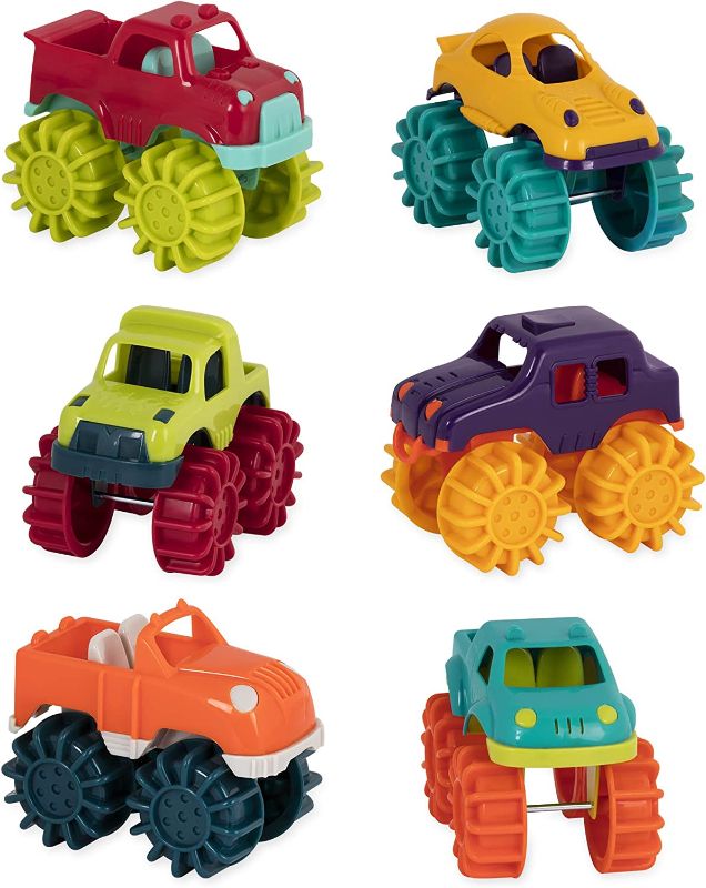 Photo 1 of Battat Mini Monster Trucks – Set of 6 Mini Trucks for Toddlers in Storage Bag for 2 years +
