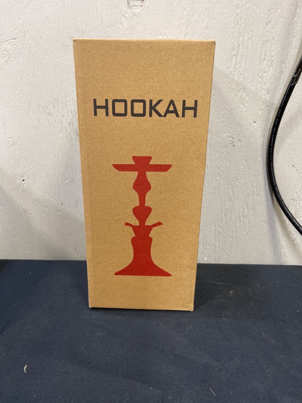 Photo 2 of DITOSH 11inch 2 Hose Hookah Complete Set Portable Hookahs Shisha kit Glass Vase Base with Ashtray and Ceramic Bowl and Other Hooka Accessories (Black-s)
