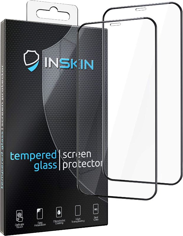 Photo 1 of Inskin 2.5D Full Coverage Full Glue Tempered Glass Screen Protector, fits Apple iPhone 12 / iPhone 12 mini 5.4 inch. 2-Pack.
