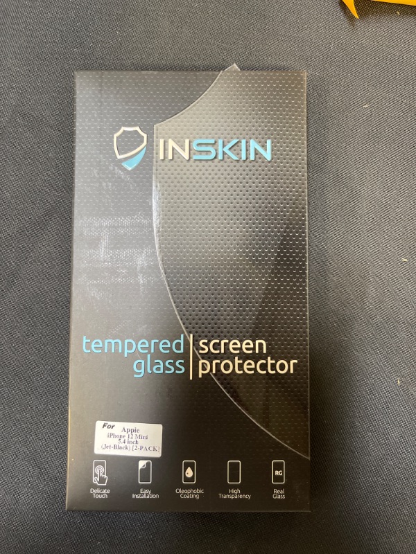 Photo 2 of Inskin 2.5D Full Coverage Full Glue Tempered Glass Screen Protector, fits Apple iPhone 12 / iPhone 12 mini 5.4 inch. 2-Pack.
