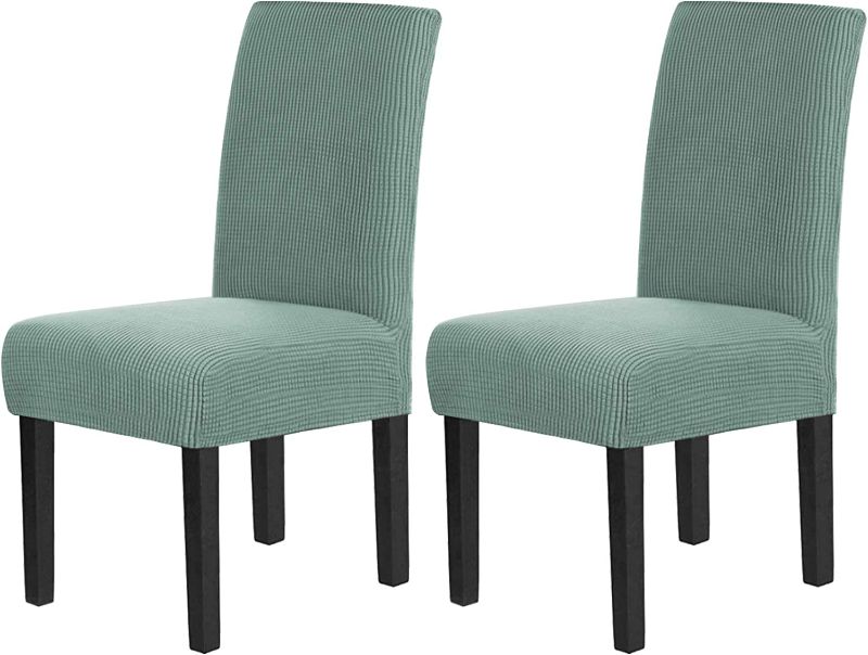 Photo 1 of Chair Covers for Dining Room Stretch Dining Chair Covers Chair Cushions for Dining Chairs Super Fit Dining Chair Protector Removable Washable Chair Covers Set of 2, Sage
