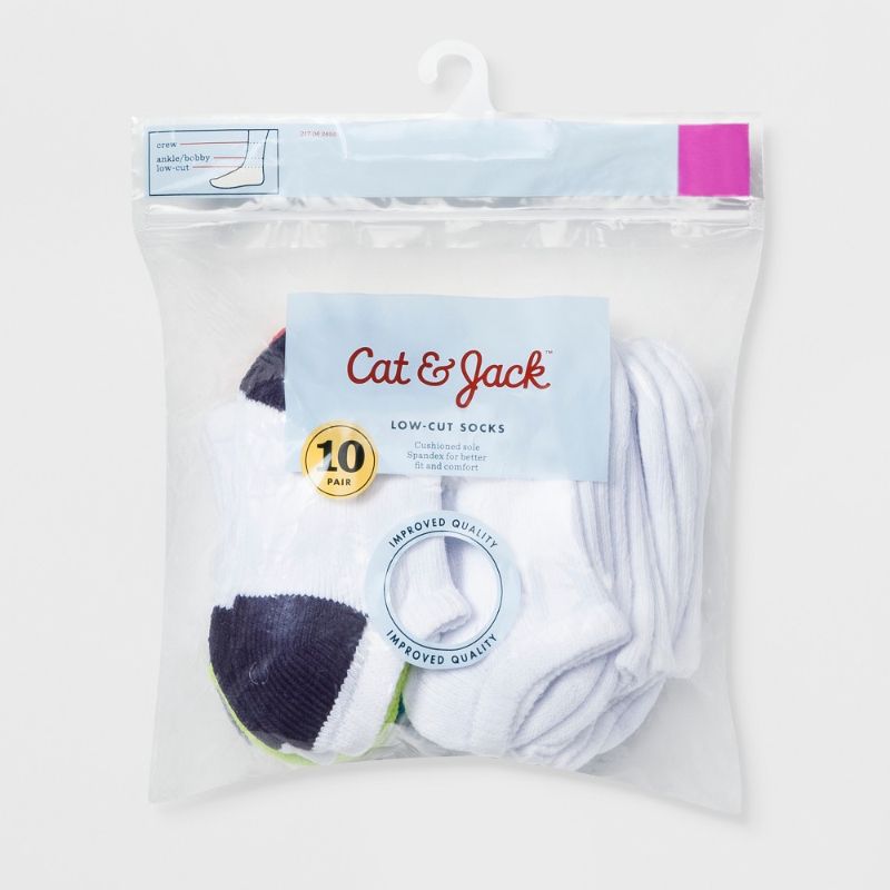 Photo 1 of Baby Boys' 10pk Low-Cut Socks - Cat & Jack White 12-24M