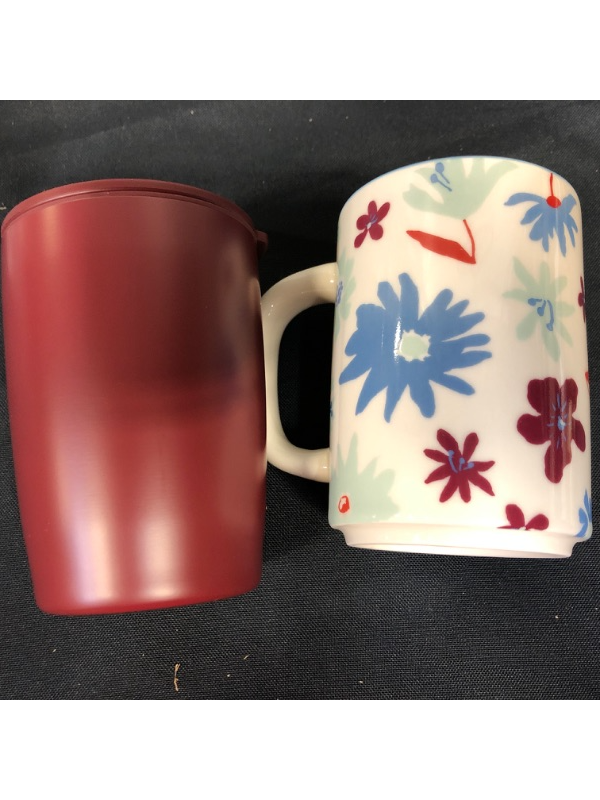 Photo 3 of 16oz Stoneware Floral Mug - Room Essentials™ and 14oz Travel Coffee Mug (2)