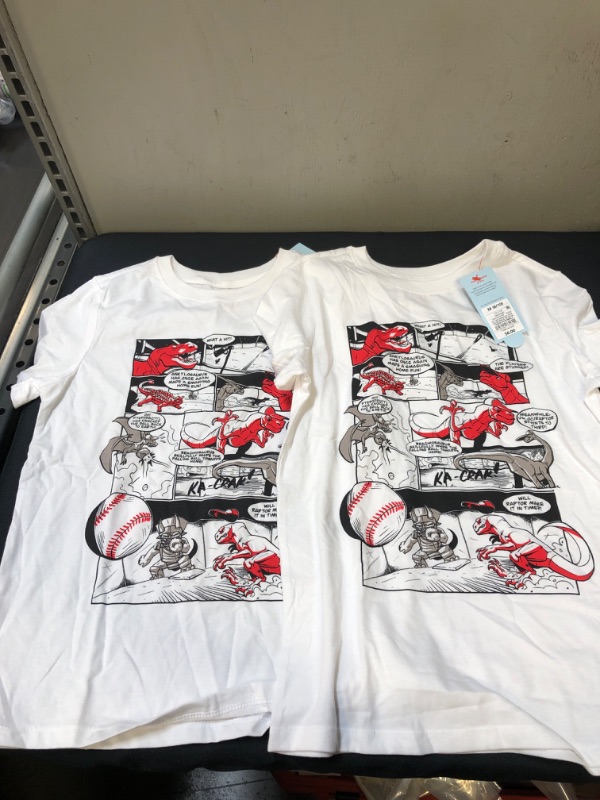 Photo 2 of Boys' 'Dinosaurs Playing Baseball' Graphic Short Sleeve T-Shirt - Cat & Jack™ 2 PCK
MEDIUM