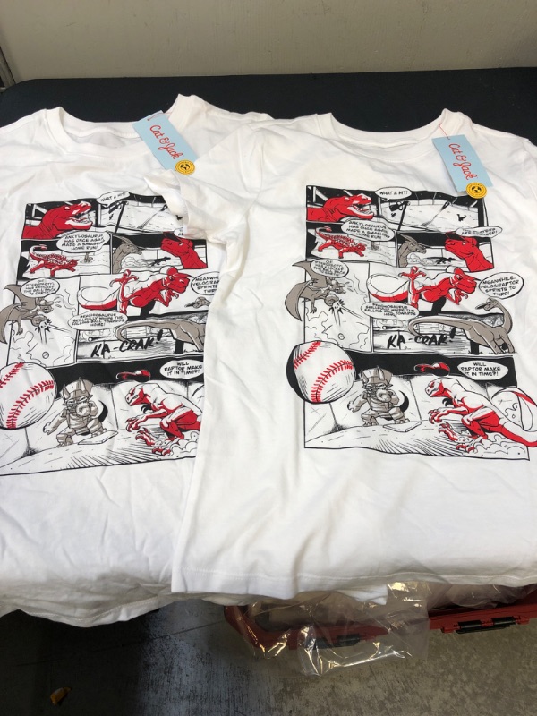 Photo 1 of Boys' 'Dinosaurs Playing Baseball' Graphic Short Sleeve T-Shirt - Cat & Jack™
SIZE M/L