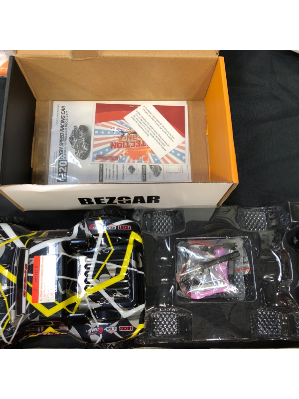 Photo 2 of BEZGAR TS201 RC Cars-1:20 Remote Control Cars-2WD,15 Km/h All Terrains Offroad Remote Control Truck-Rc Racing Car with 2 Rechargeable Batteries,Holiday Xmas Gift for Boys Kids,Adults