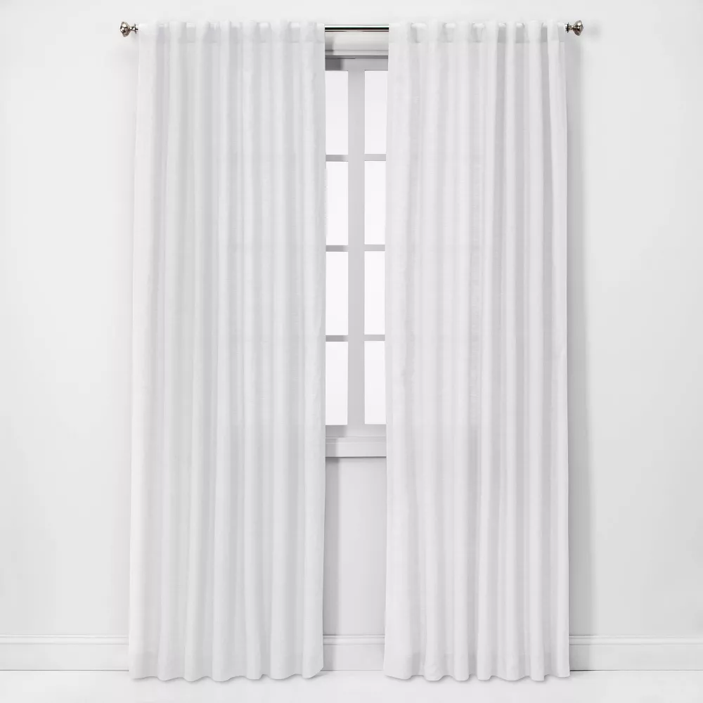 Photo 1 of 1pc Light Filtering Linen Window Curtain Panel - Threshold™ -- 2 PK

