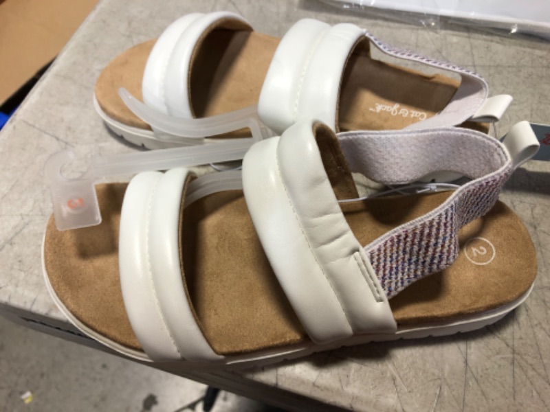 Photo 2 of Girls' Hazel Slip-on Pull-on Footbed Sandals - Cat & Jack White 
Size: 2