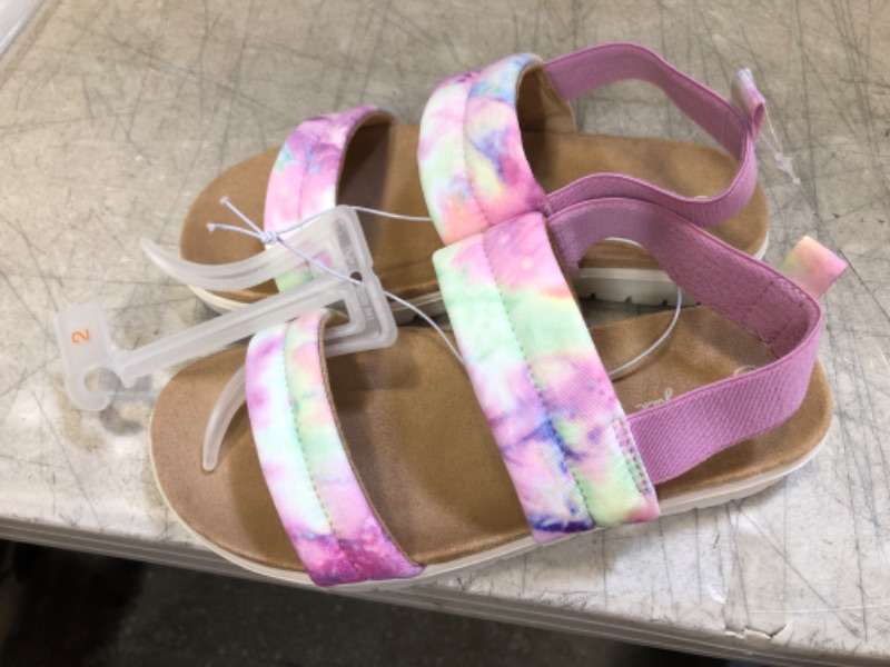 Photo 2 of Girls' Hazel Tie-Dye Slip-on Pull-on Footbed Sandals - Cat & Jack Purple 
Size: 2