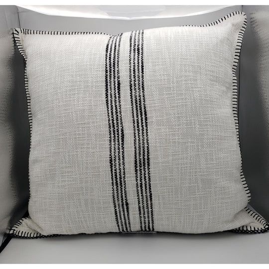 Photo 1 of Threshold 24X24 Throw Pillow White With Black Accent
