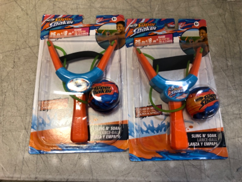 Photo 2 of 2x NERF Super Soaker 1.8" Storm Ball Sling N' Soak - Slingshot with 1 Reusable Water Ball
