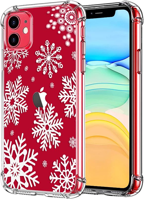 Photo 1 of RoseParrot [4 in 1] iPhone 11 Case with Ring Holder + Waterproof Pouch, Clear with Floral Pattern Design, Soft&Flexible Bumper Shockproof Protective Cover
