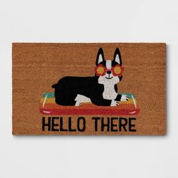 Photo 1 of 1'6"x2'6" Hello Summer Dog Doormat Natural - Sun Squad