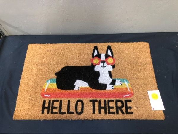 Photo 2 of 1'6"x2'6" Hello Summer Dog Doormat Natural - Sun Squad