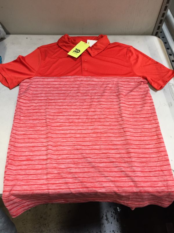 Photo 2 of BOYS STRIPED GOLF POLO SHIRT - ALL IN MOTION SIZE M 8/10