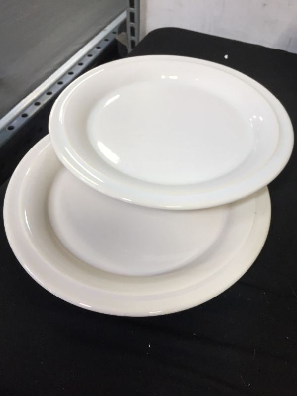 Photo 2 of 2 pack 10" Porcelain Woodbridge Dinner Plate White - Threshold	