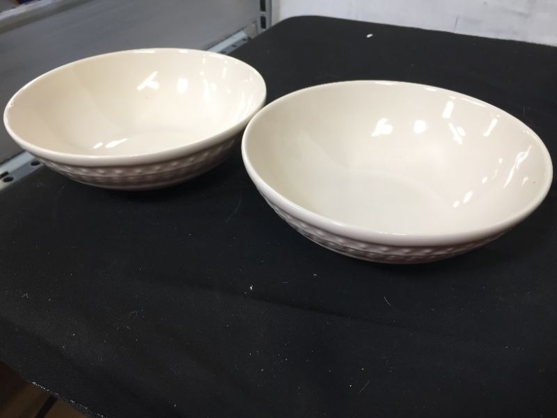 Photo 2 of 2 pack 26oz Stoneware Fairlee Cereal Bowl White - Threshold
