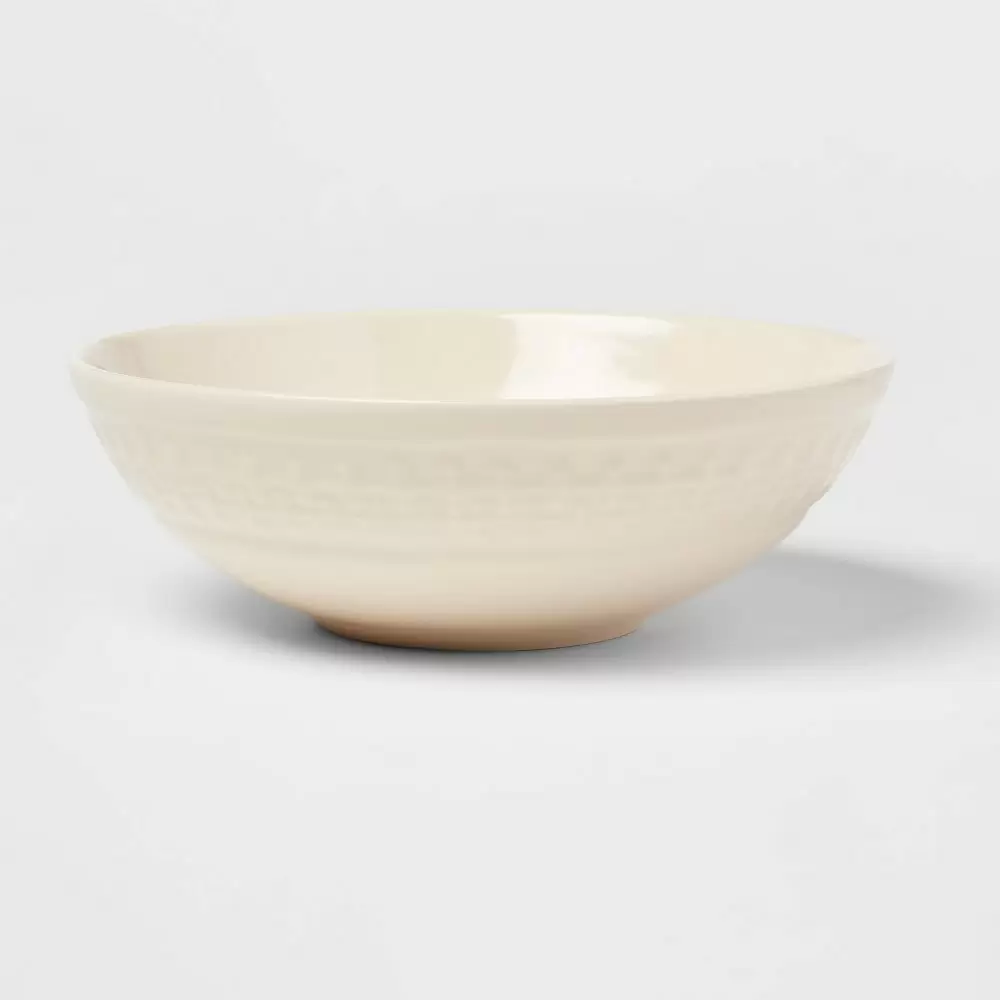 Photo 1 of 2 pack 26oz Stoneware Fairlee Cereal Bowl White - Threshold
