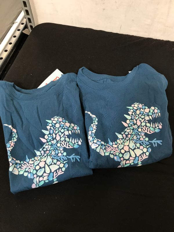 Photo 1 of 2 PK OF BLUE DINOSAUR SHORT SLEEVE TSHIRT 5T