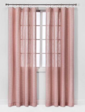 Photo 1 of 1pc Sheer Contrast Edge Window Curtain Panel - Threshold™

