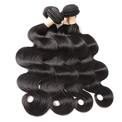 Photo 1 of Brazilian Virgin Straight Hair 4 Bundles 100% Unprocessed Human Hair Bundles Straight Hair Extensions Double Strong Weft (16/18/20/22 Inch, Body Wave)
