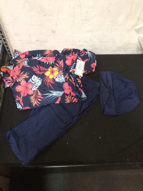 Photo 1 of  Fully Covered Swimsuits 3 Pieces Full Covered Burkini Swimwear with Swimming Cap
m