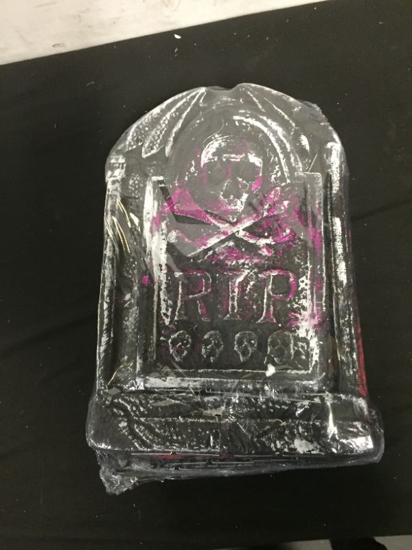 Photo 1 of 4 pack halloween foam tombstones with glitter