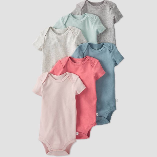 Photo 1 of Baby Girls' 6pk Rose Bodysuit - little planet by carter's Pink, Size 18 Months, 

