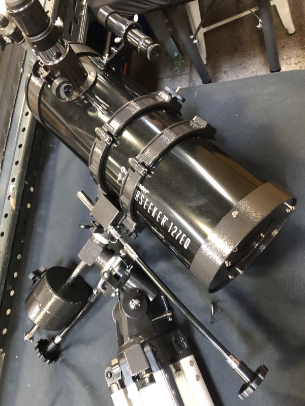 Photo 1 of Celestron - PowerSeeker 127EQ Telescope - Manual German Equatorial Telescope for Beginners - Compact and Portable - Bonus Astronomy Software Package - 127mm Aperture
USED OUT OF BOX ITEM
