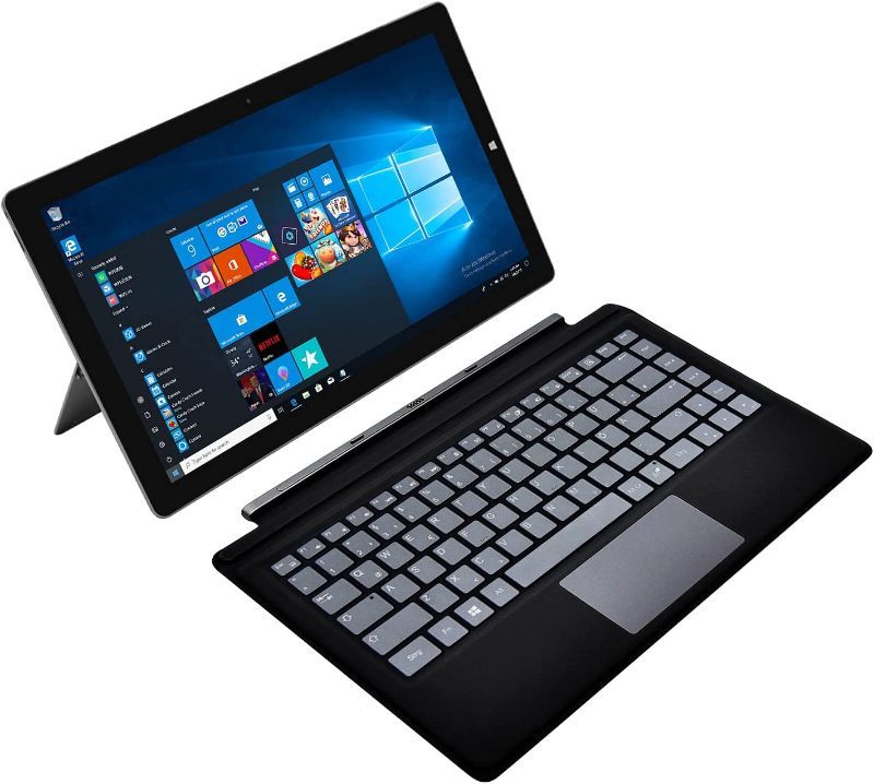 Photo 2 of Parts only-----------2 in 1 Laptop, WINNOVO TaBook, 13.3 Inch Touchscreen, Detachable Keyboard, Intel Pentium Processor N4200, Quad Core, 4GB RAM, 64GB ROM, 1920x1080 FHD IPS Display, Windows 10 S, 5G WiFi, HDMI(Grey) PARTS ONLY.