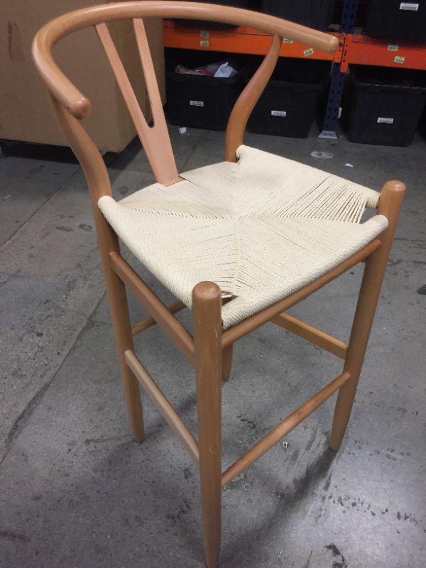 Photo 1 of Amazon Brand – Stone & Beam Wishbone Barstool, 42.2"H, Beech Wood, Natural / Natural Beech/Natural Bar stool