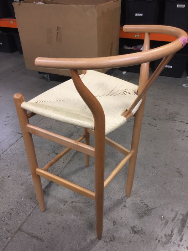 Photo 1 of Amazon Brand – Stone & Beam Wishbone Barstool, 42.2"H, Beech Wood, Natural / Natural Beech/Natural Bar stool