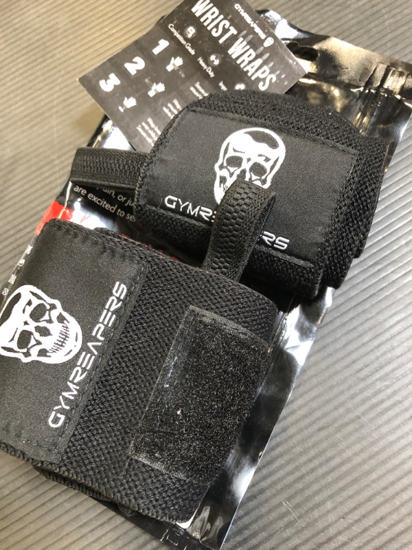 Photo 1 of Gymreapers Weightlifting Wrist Wraps (IPF Approved) 18" Professional Quality Wrist Support with Heavy Duty Thumb Loop - Best Wrap for Powerlifting Competition, Strength Training, Bodybuilding
