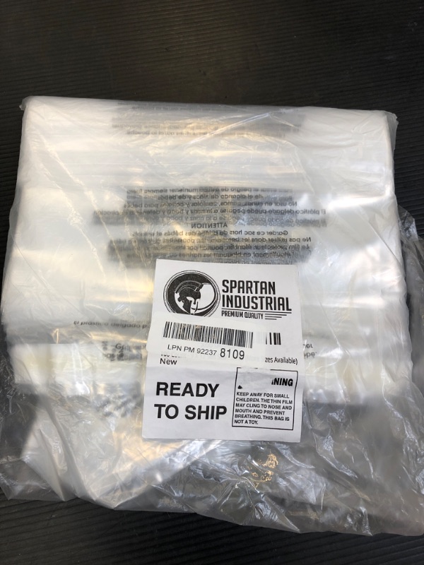 Photo 1 of Spartan Industrial - 9” X 12” (100 Count) Self Seal Clear Poly Bags with Suffocation Warning for Packaging, T Shirts & FBA - Permanent Adhesive 9" X 12"