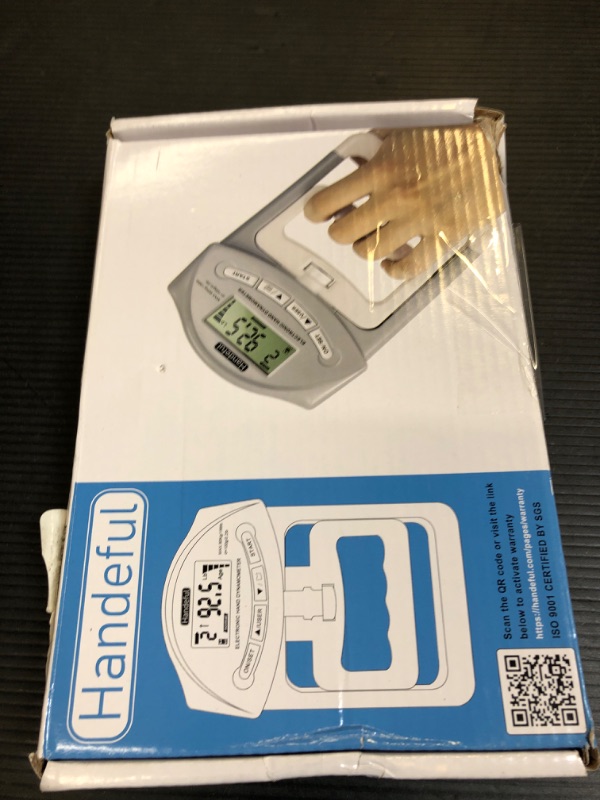 Photo 1 of Handeful Digital Hand Dynamometer Grip Strength Measurement Meter Auto Capturing Electronic Hand Grip Power 198Lbs / 90Kgs Gray