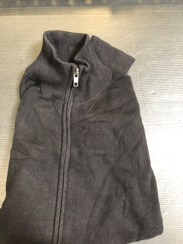 Photo 2 of Amazon Essentials Men's Full-Zip Cotton Sweater Large Black