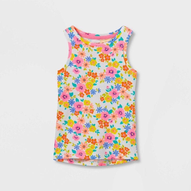 Photo 3 of 
Toddler Girls' Floral Tank Top - Cat & Jack™***4T***